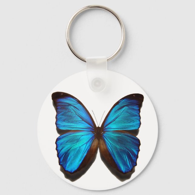 Blue Morpho Butterfly Key Ring (Front)
