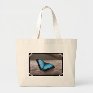 Blue Morpho Butterfly Large Tote Bag