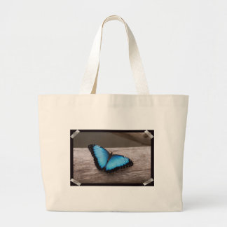 Blue Morpho Butterfly Large Tote Bag