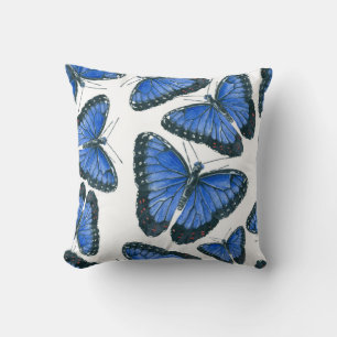 Blue morpho butterfly pattern design cushion