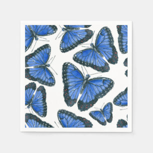 Blue morpho butterfly pattern design napkin