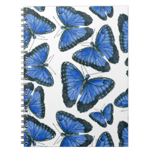 Blue morpho butterfly pattern design notebook