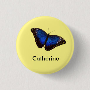 Blue Morpho Butterfly personalised 3 Cm Round Badge