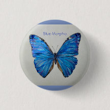 Blue Morpho Butterfly Small Pin/ Button