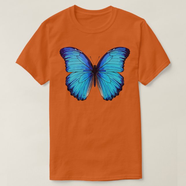 Blue Morpho Butterfly T-Shirt (Design Front)