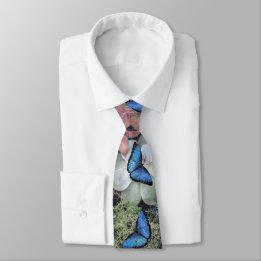 Blue Morpho Butterfly  Tie