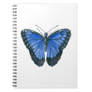 Blue Morpho butterfly watercolor painting Spiral Notebook