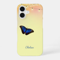 Blue Morpho Butterfly Wings Cafe Lights Custom