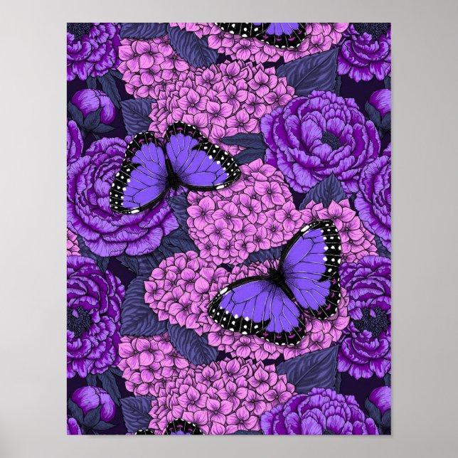 Blue morpho garden 2 poster (Front)