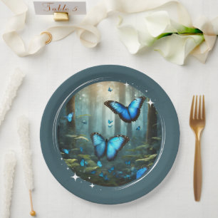 Blue Morpho Paper Plate
