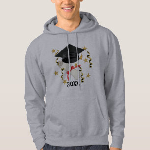 Blue Mortar and Diploma Graduation Hoodie