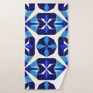 Blue mosaic. bath towel