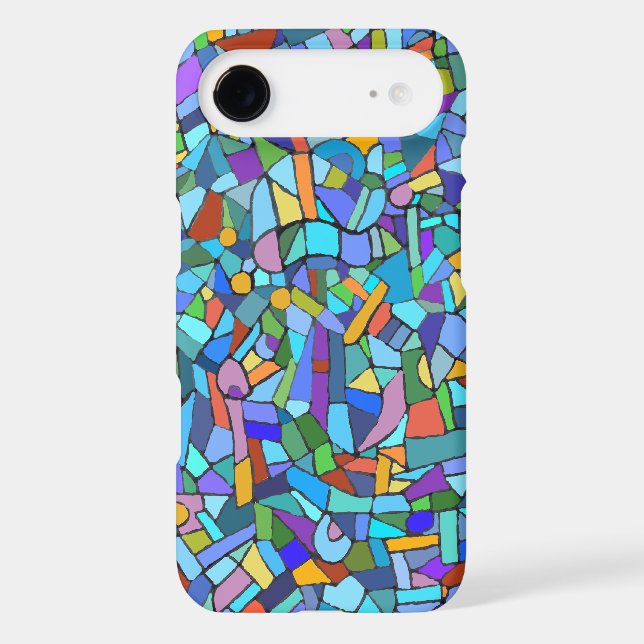Blue Mosaic Decorative Pattern Case-Mate iPhone Case (Back)