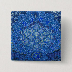 Blue Mosaic Detail, Germany 15 Cm Square Badge