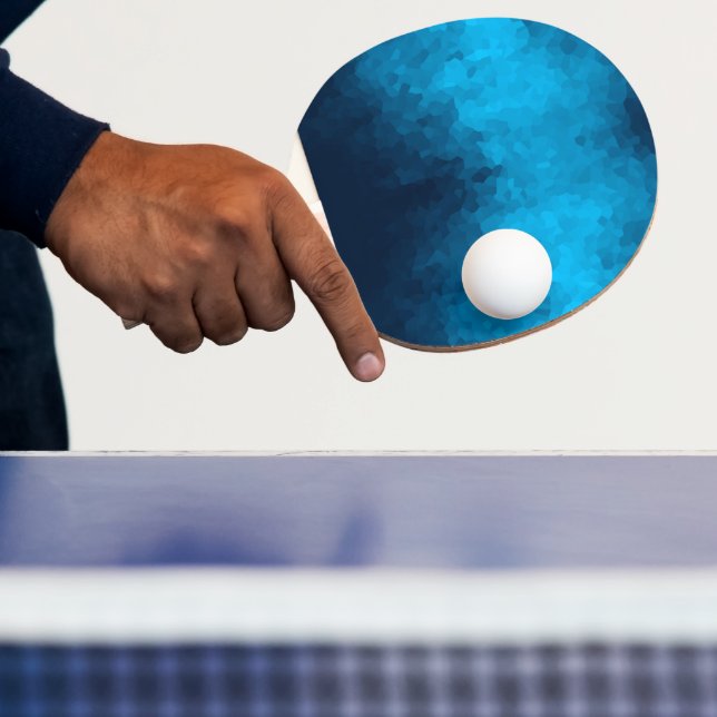 Blue Mosaic Geometric Pattern Ping Pong Paddle (Insitu)