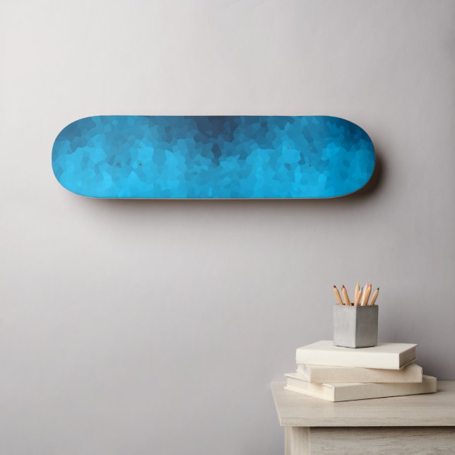 Blue Mosaic Geometric Pattern Skateboard (Wall Art (Horz))