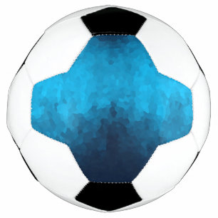 Blue Mosaic Geometric Pattern Soccer Ball