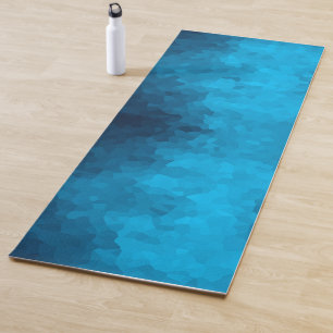 Blue Mosaic Geometric Pattern Yoga Mat