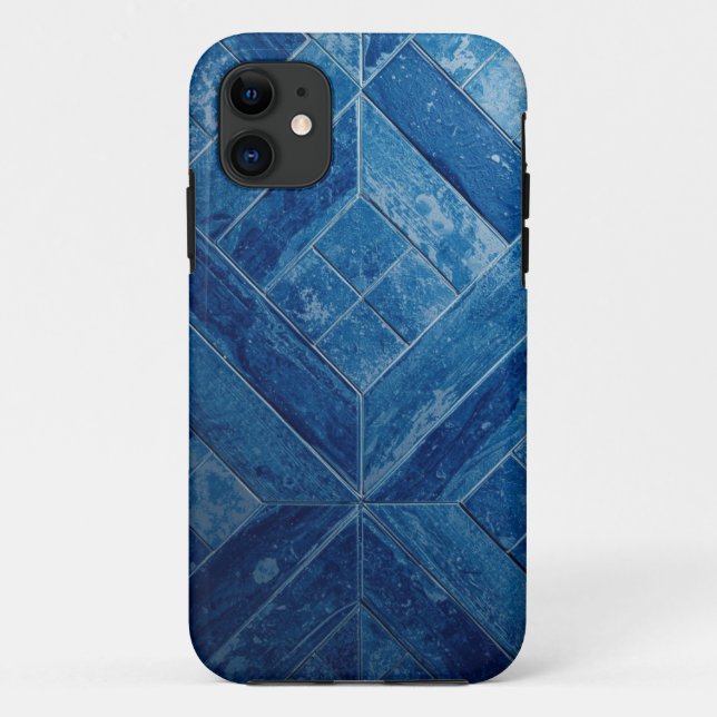 Blue Mosaic Pattern Mobile Case  (Back)