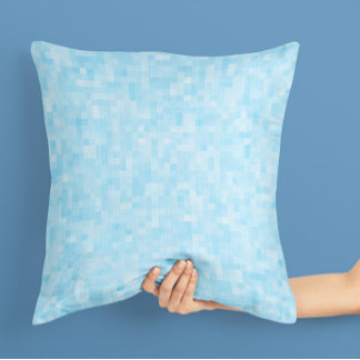 Blue Mosaic Pixelation Cushion