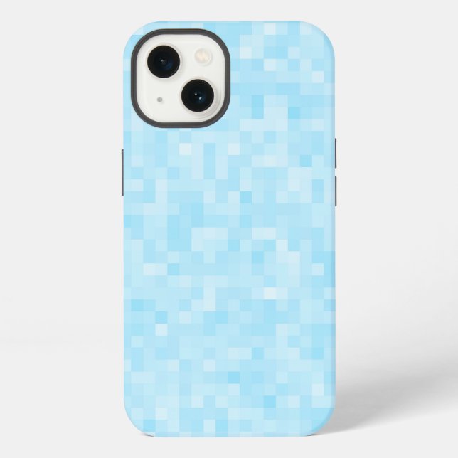 Blue Mosaic Pixelation iPhone Case (Back)