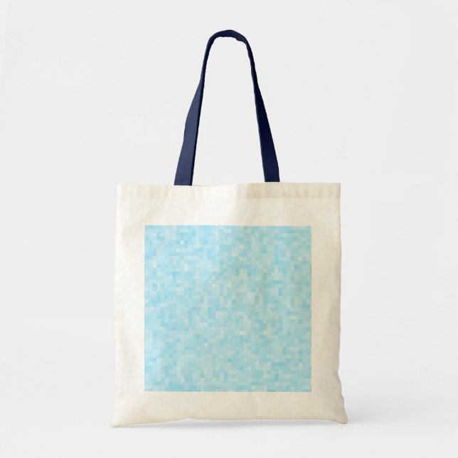 Blue Mosaic Pixelation Tote Bag (Front)