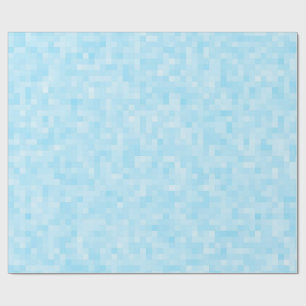 Blue Mosaic Pixelation Wrapping Paper