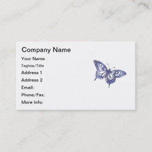 Blue Mosaic Stained Glass Butterfly Business Card