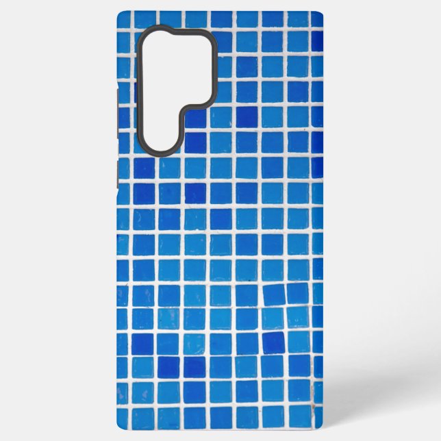 Blue Mosaic Tile Samsung Galaxy S22 Ultra Case (Back)