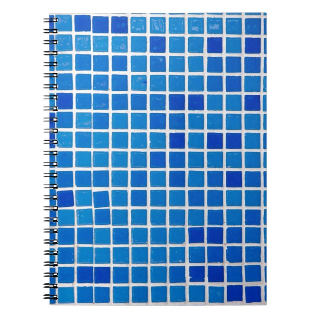 Blue Mosaic Tile Spiral Notebook (Front)