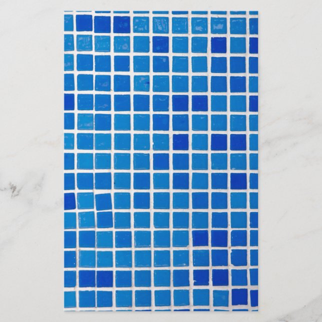 Blue Mosaic Tile Stationery (Front)