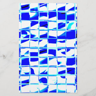 blue mosaic tile stationery