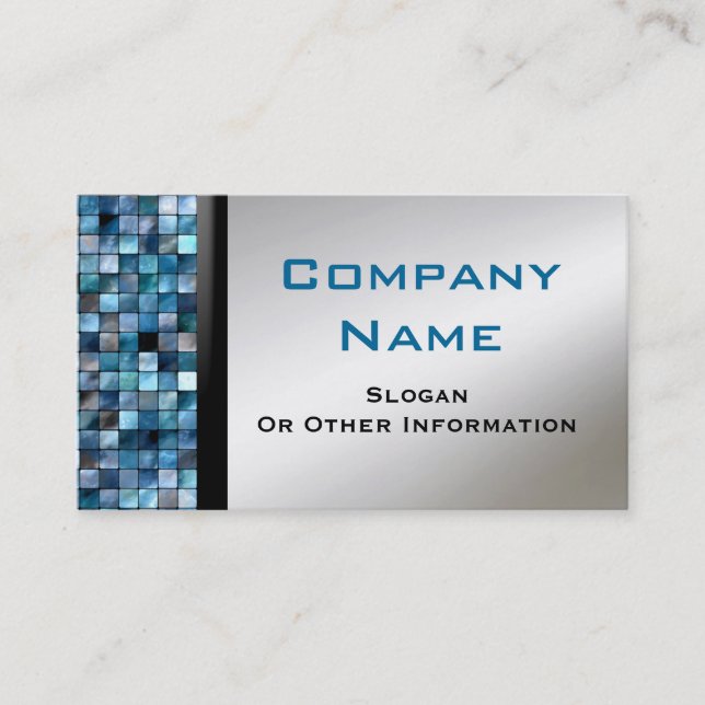Blue Mosaic Tiles Business Cards (Front)