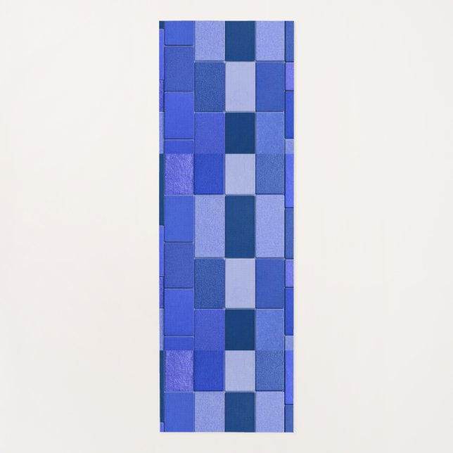 Blue mosaic tiles yoga mat (Front)