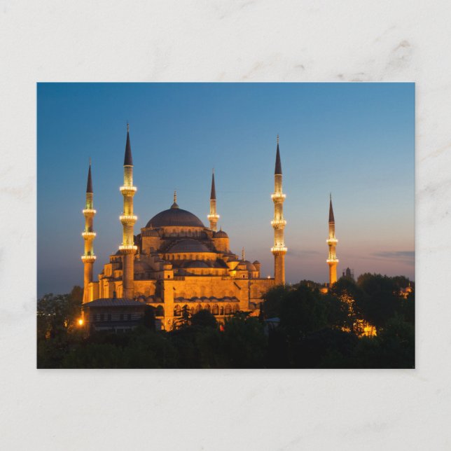 Blue Mosque at twilight Postcard (Front)