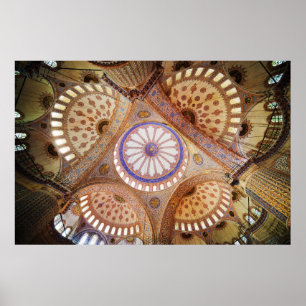 Blue Mosque Ceiling in Istanbul Poster