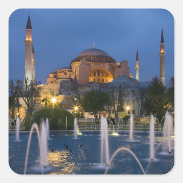 Blue mosque, Istanbul, Turkey Square Sticker (Front)