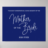 Blue Mother Bride Reserved Seat Memorial Wedding