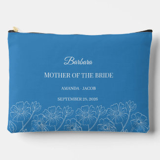 Blue Mother of the Bride with Names and Date  Accessory Pouch