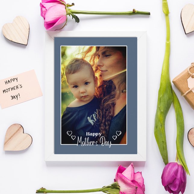 Blue mother's Day photo Holidays Card (Creator Uploaded)