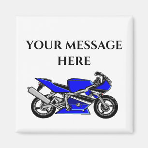 Blue Motorbike Magnet