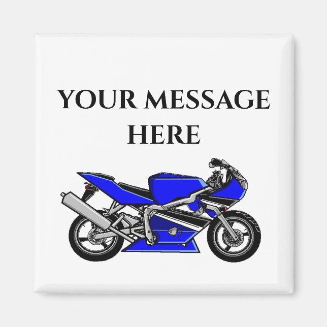 Blue Motorbike Magnet (Front)