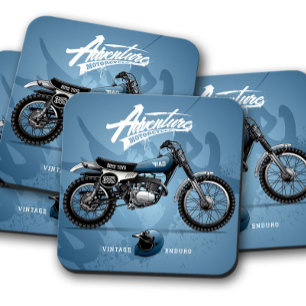Blue Motorcycle Coaster Motorcycle Coaster Set