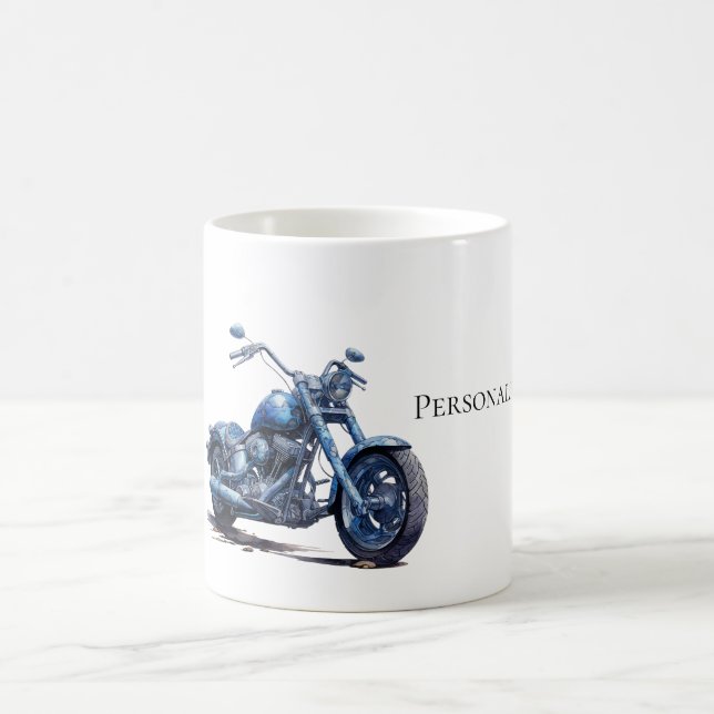 Blue Motorcycle Coffee Mug (Center)