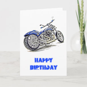 Blue Motorcycle HDR Card