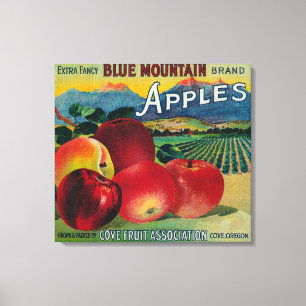Blue Mountain Apple Crate LabelCove, OR Canvas Print