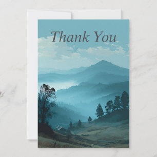 Blue Mountain Landscape Thank You Card
