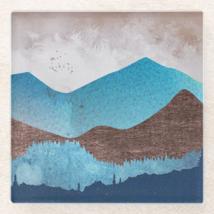 Blue Mountain Peaks Glass Coaster