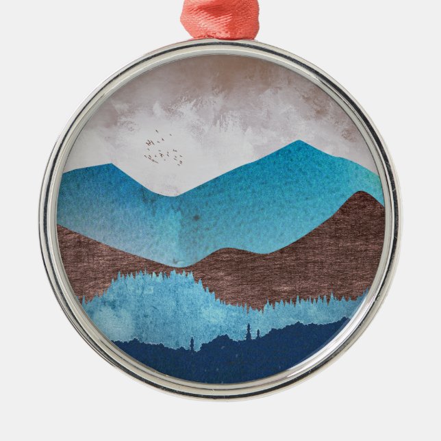 Blue Mountain Peaks Metal Tree Decoration (Front)
