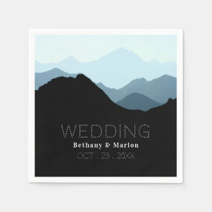 Blue Mountain Range, Rustic Wedding Napkin